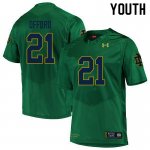 Notre Dame Fighting Irish Youth Caleb Offord #21 Green Under Armour Authentic Stitched College NCAA Football Jersey EEG0299RV